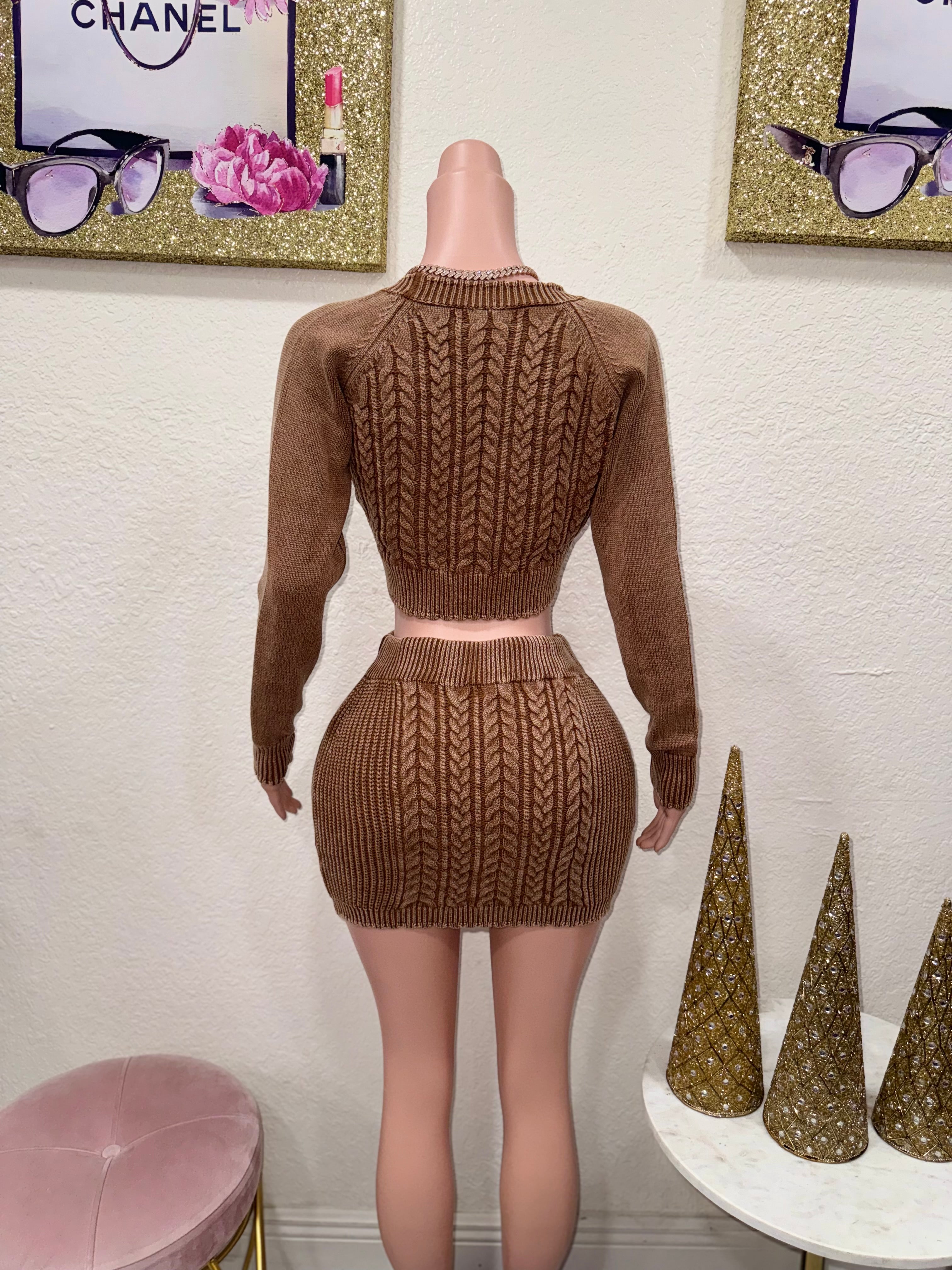 Brown Skirt Set