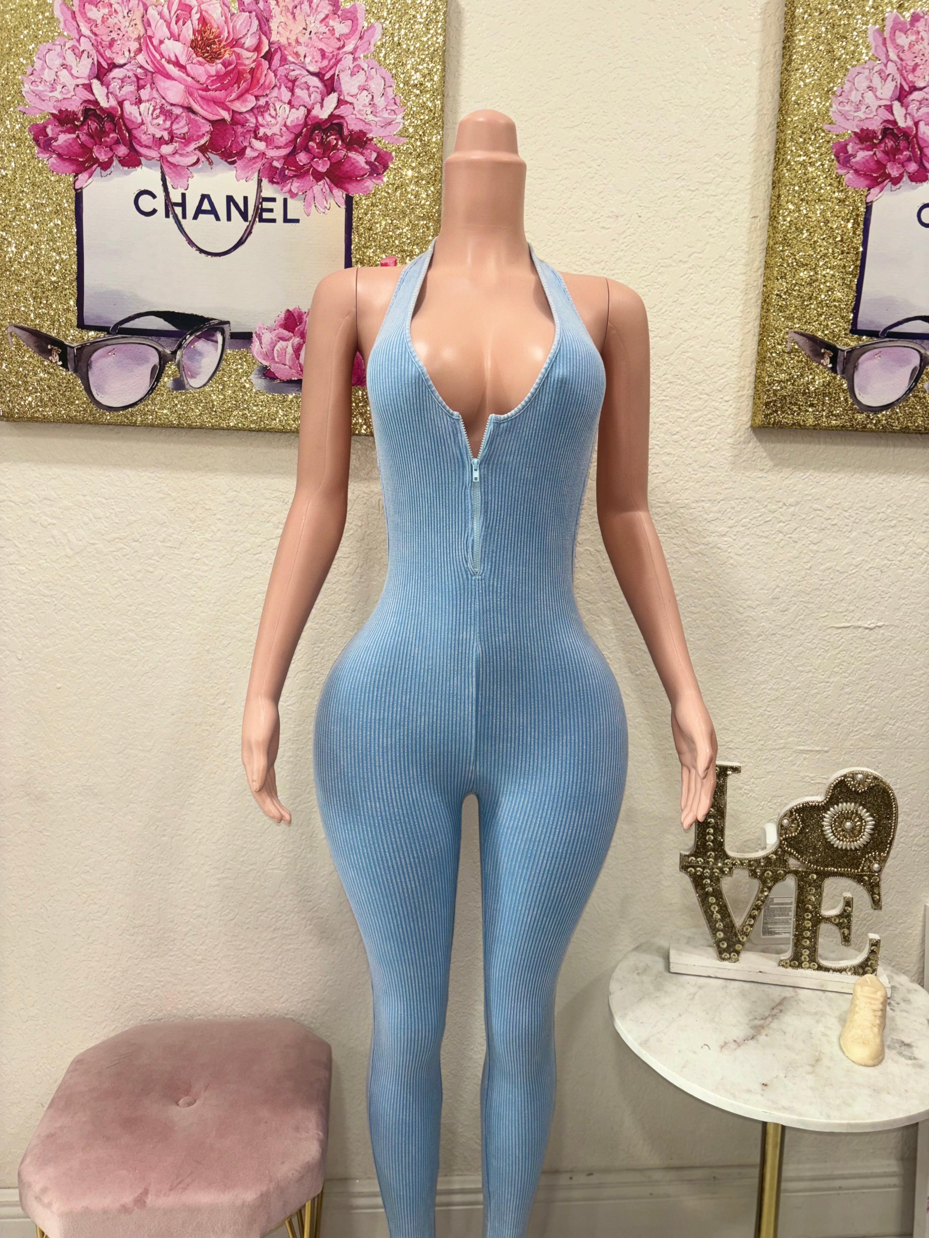 Showing Off Jumpsuit Blue