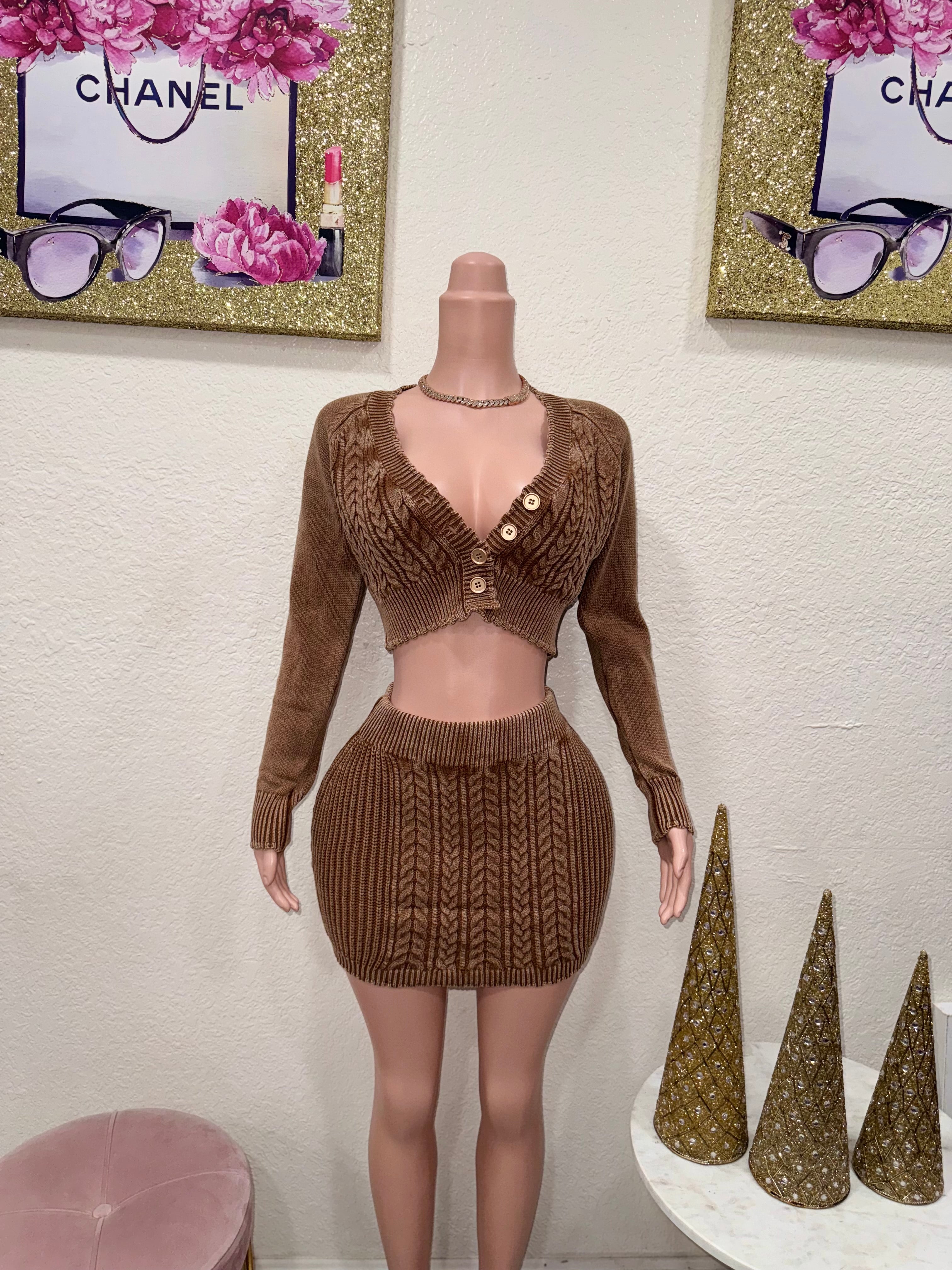 Brown Skirt Set