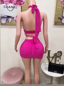 Sexy Pink Skirt Set